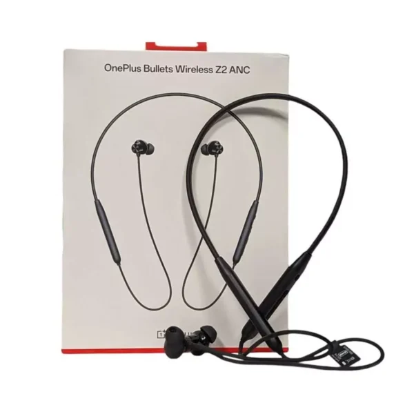 OnePlus Bullets Wireless Z2 ANC – 12.4mm Bass Driver, Fast Charging, 30H Battery Backup | Black